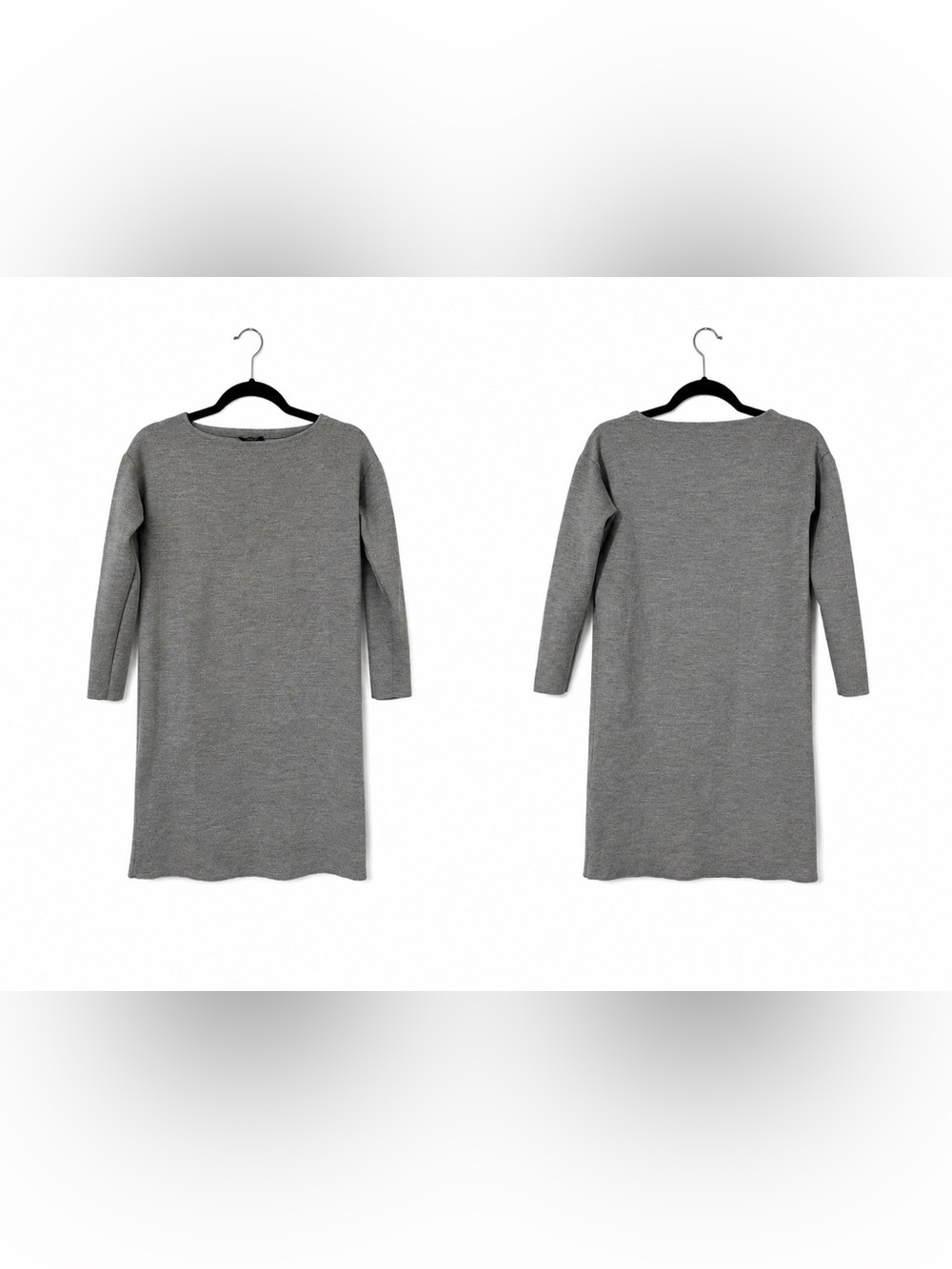 Lafayette 148 New York Heather Gray Long-Sleeve Knit Dress